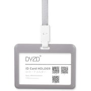 DYZD Hard Plastic Badge Holders ID Card Holders Waterproof ID Holder with Neck Lanyards ID Badge Card Holder (Grey,2