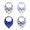 thumbnail image 1 of Babero turbante con esquina mordedor, babero mordedor, mordedor de silicona libre de BPA y broche ajustable para bebé niño (pack de 4) Ormromra WMPH-978, 1 of 4