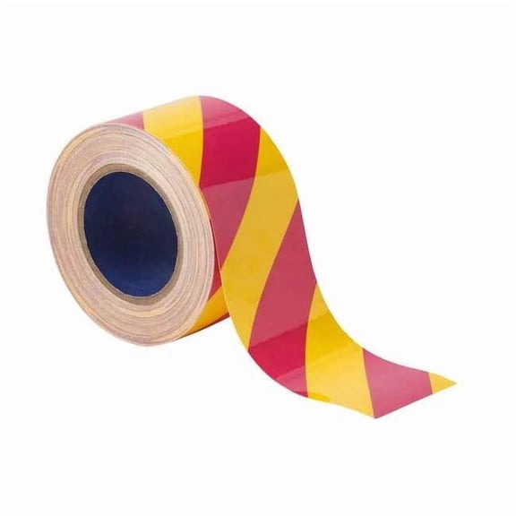 Brady Floor Tape,Pink/Yellow,3 inx100 ft,Roll 170001