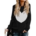 thumbnail image 1 of GHSDFBB Chandail pour Femmes Col Rond Manches Courtes/longues Chandail en Forme de Cœur, 1 of 6