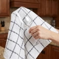 thumbnail image 5 of Unique Bargains Plaid 100% Cotton Quick Dry Kitchen Towels 4 Pack Grey/Yellow 25" x 15", 5 of 5