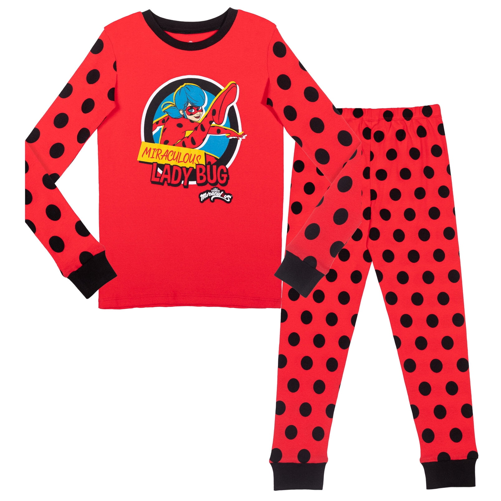 Miraculous Ladybug Big Girls Breathable Pullover Pajama Shirt & Pajama