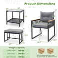 thumbnail image 3 of Costway 5 Piece Outdoor Conversation Set Rattan Armchairs with 2-Layer Side Table, 3 of 10