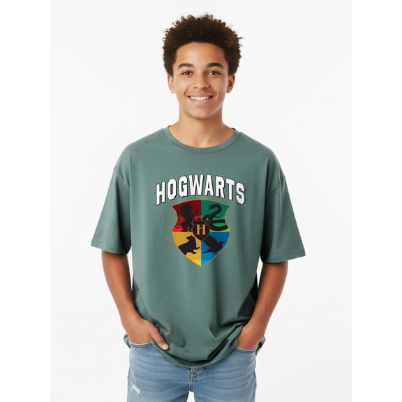 Harry Potter, Boys' & Big Boys' Graphic Short Sleeve Tee, Houses Seal, Sizes 4-18