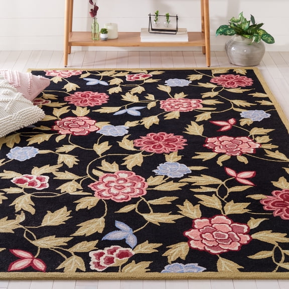 Safavieh Chelsea Mattese Floral Area Rug, Black/Green, 5'3" x 8'3"