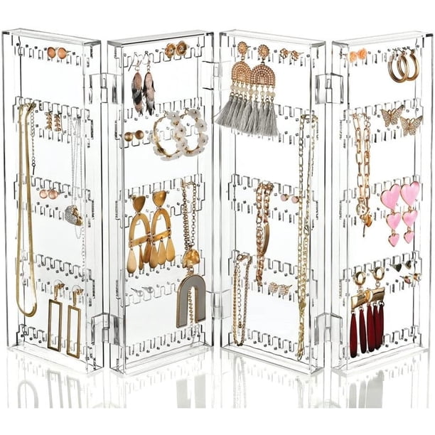 Organizador de joyas - Estante para pendientes de 6 niveles para 140 pares - Soporte compacto - Mesa plegable e independiente - 11,57x4,8x3,46