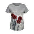 thumbnail image 3 of Dyegold Womens Short Sleeve Western Shirts Vintage Floral Print V Neck T Shirt Causal Loose Fit Retro Graphic Tee Top Blouse, 3 of 4