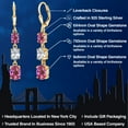 thumbnail image 2 of Gem Stone King 18K Yellow Gold Plated Silver Pink Mystic Topaz 3 Stone Dangle Earrings for Women (6.60 Cttw, Gemstone Birthstone, Oval 8X6MM, 7X5MM and 6X4MM), 2 of 6