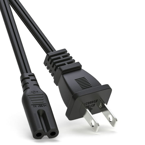 BICMICE 3ft 18AWG 125V AC Power Cord 2 Prong Cable Non Polarized