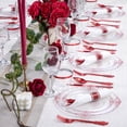 thumbnail image 6 of 350pcs Clear Red Plastic Plates - Elegant Disposable Dinnerware Set Suitable for 50 Guests Include 10.25" Dinner & 7.5" Dessert Plates, Pre Rolled Silverware Set, Cups for Party & Wedding, 6 of 8