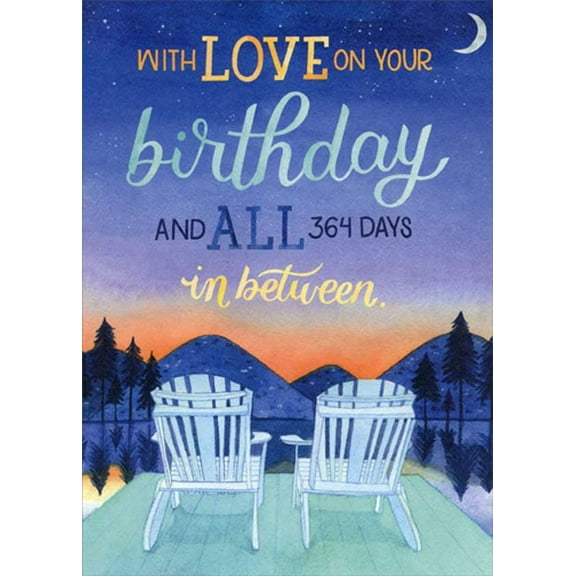 RSVP Love on All Days In Between : Adirondack Chairs Birthday Card for Husband