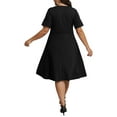 thumbnail image 4 of Gvmfive Plus Size Women Casual Dress Hollow Short Sleeve Skater Midi Dress, 4 of 8