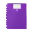 thumbnail image 2 of Plastic Folder with Button Closure, Letter Size 11-Hole Binder Pouch with Label Tab, Endwise Design, Assorted Colors, 2 of 7