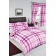 thumbnail image 1 of Super King Size Juego de Funda Nórdica Stanford Malva púrpura a cuadros ropa de cama, 1 of 5