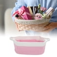 thumbnail image 6 of Unique Bargains 1 Set Empty Gift Decorative Basket Durable Woven Decorative Coiled Rope Basket 12"x8"x5" Pink White, 6 of 6