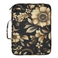 thumbnail image 2 of Haosy Accordion File Organizer Zipper Binder 500 Sheet 6-Tab Expanding File Folder Multi-Pocket 1.2 Inch 3 Ring Gold Flowers and Leaves, 2 of 7