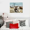 thumbnail image 4 of COMIO Canvas Wall Art Bathroom Coastal Boho Farmhouse Highland Cow Flower Picture Floral Artwork Rustic Country Landscape Longhorn Animal Painting for Living Room Bedroom Kitchen Décor, 4 of 4