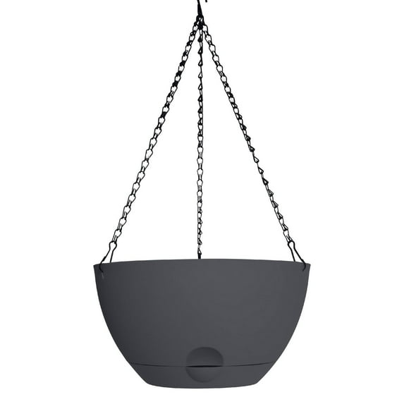 12IN auto-arrosage PLANT SPA-GRISE Jardinière susp grise 12po