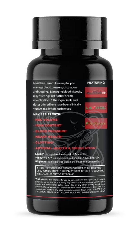 Leviathan Nutrition Hemo Flow | Nattokinase Nitric Oxide Supplement for Healthy Blood Pressure & Heart