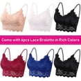 thumbnail image 2 of Padded Bralettes for Women Sexy, Lace Bralettes for Women Pack of 6, Bandeau Bras for Women Girls, 2 of 6
