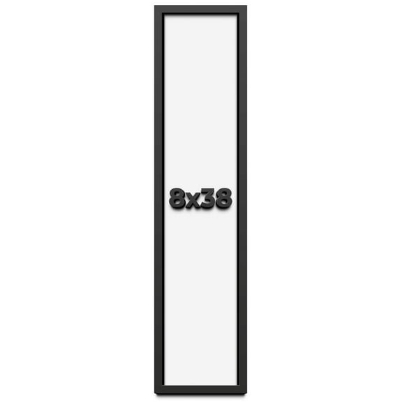 8x38 Shadow Box Frame Black | 1 inches Deep Real Wood Contemporary Shadowbox Display Frame | UV