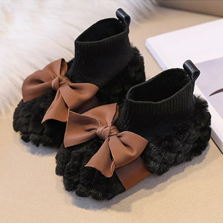 

TOWED22 Baby Boy Boots Comfort Sandals for Baby Baby Girls Boys Warm Shoe Soft Booties Snow Soft Comfortable Boots Infant Toddler Warming and Fashion Shoes Black