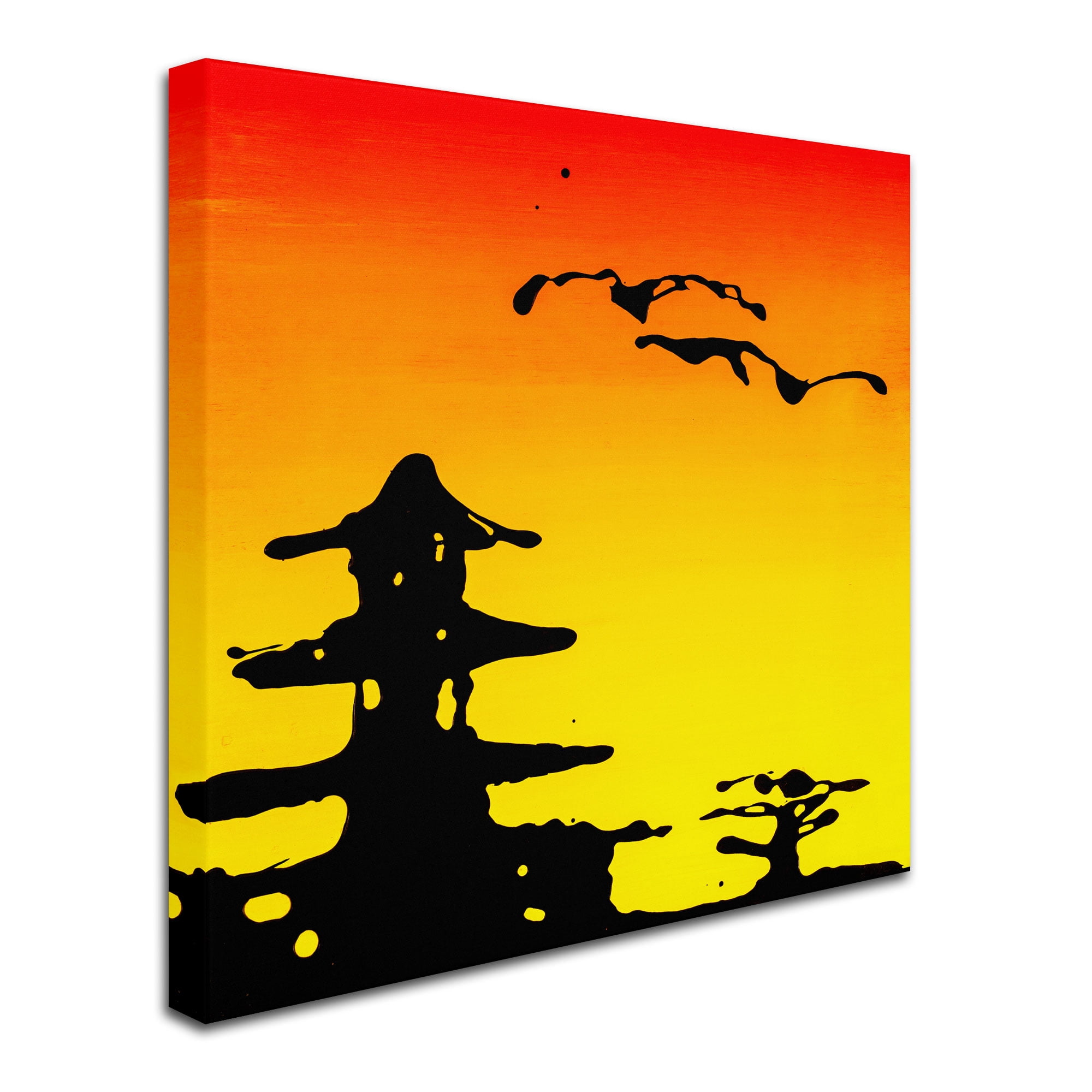 Trademark Fine Art "Pagoda Sunset" Canvas Art by Roderick Stevens