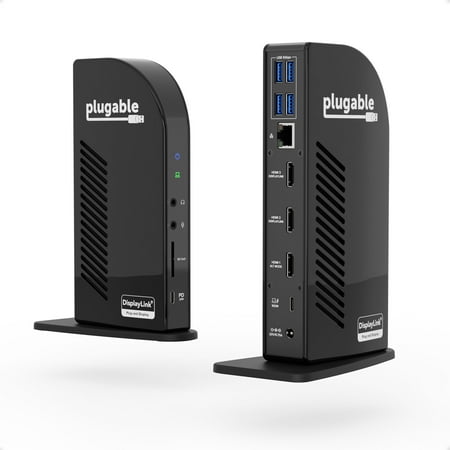 UPC: 0819927010852 | Plugable 13-in-1 USB-C Triple Monitor Docking Station with 100W Charging  Compatible with Windows  Mac  and Chrome with Thunderbolt or USB-C (3x HDMI  1x USB-C  4x USB  Ethernet  SD Card Reader)