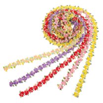 GOOHOCHY 5 Sets Floral Lace Trim Ribbon Flower Lace for Sewing Headdress Decorative Embroidered Fabric Wedding Decor