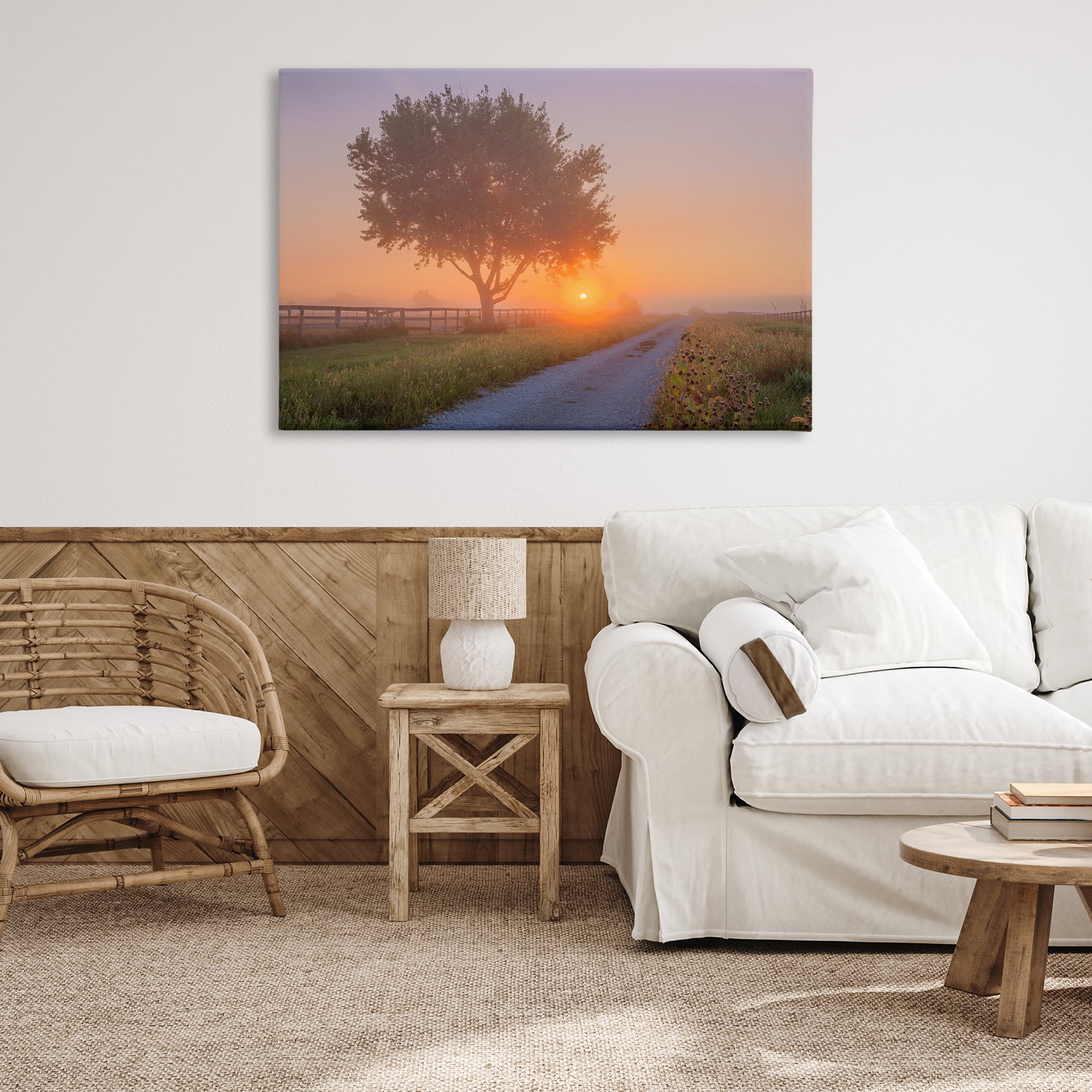 Stupell Industries Flower Lined Path Landscape & Nature Photography Wrapped Canvas Art Print Wall Art, 45 x 30