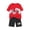 Red, variant on Hrsba Boys Outfit Set Classic Round Neck Short Sleeve Top and Elastic Shorts Great Air Circulation for Outdoor Activities Children Sports Suit