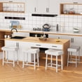 thumbnail image 2 of QinaQin Bancos para barra de 24 pulgadas con asiento curvo acolchado, diseño tapizado y fácil armado para isla de cocina o desayunador, 2 of 8