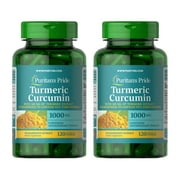 (2 pack) Puritans Pride Turmeric Curcumin with Bioperine, 1000mg, 120 Count