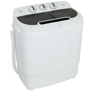 HomGarden 13lbs 2 in1 Compact Top-Load Washing Machine, Mini Twin Tub W/Wash & Spin Dry Cycle, White