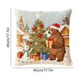 thumbnail image 3 of TanSiDing Christmas Pillow Covers, Festive Holiday Decorative Throw Pillowcases, Soft Linen Couch Sofa Bed Accent Pillows for Home Decor 45*45cm, 3 of 6
