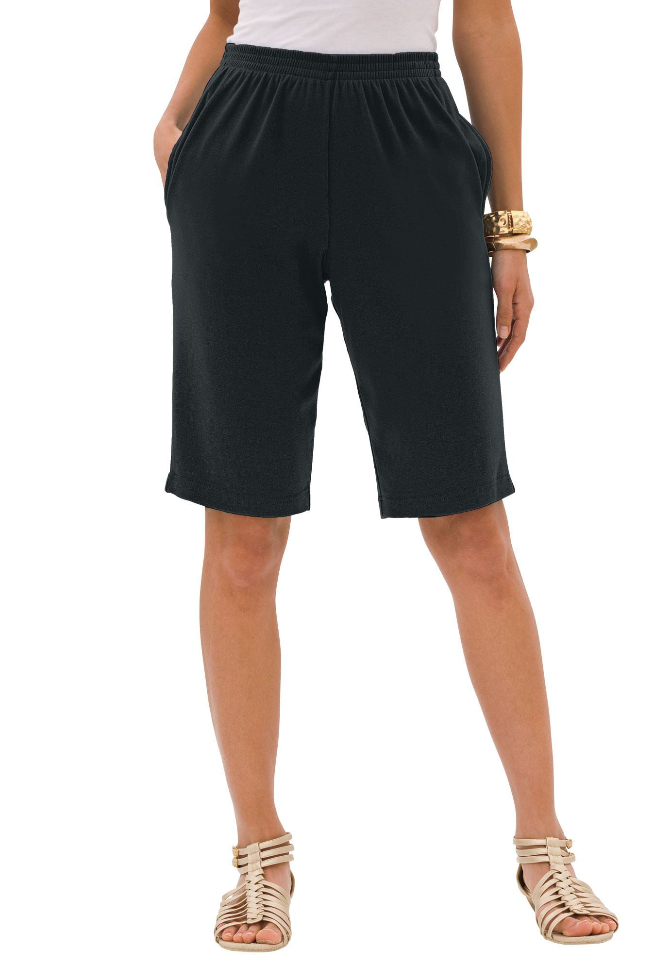 Women?s Essential Cotton Shorts Available in Missy and Plus Plus Size Knit Shorts 