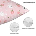 thumbnail image 3 of Yiaed Rabbit And Peach Print Pillow Covers Super Soft Decorative Square Throw Pillow Covers Case Cushion Covers for Sofa Couch Bedroom Car Decor（No pillow core）-26"x26", 3 of 7