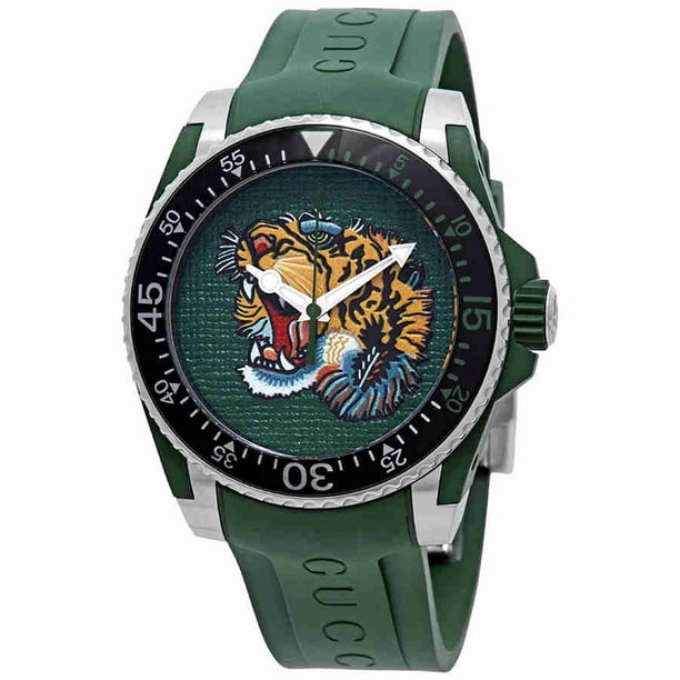 Wat mensen betreft schade Arctic Gucci Men's Dive Embroidered Animal Quartz 40mm Watch YA136316 - Walmart.com