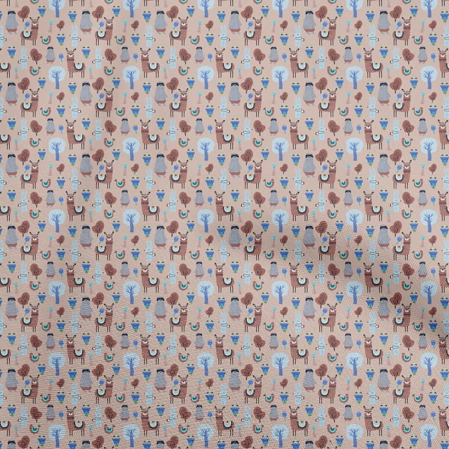 oneOone Polyester Spandex Peach Fabric Kids Sewing Craft Projects Fabric Prints By Yard 56 Inch Wide