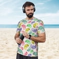 thumbnail image 4 of Wukai Colorful Pattern With Cute Chameleons Print Men's Short-Sleeved Mesh T-Shirt,Quick-Dry Short Sleeve Workout T-Shirt-X-Large, 4 of 8