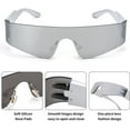 thumbnail image 6 of FEISEDY Futuristic Visor Punk Sunglasses Rimless One Piece Goggles Miorred Shades Women Men B2927, 6 of 16