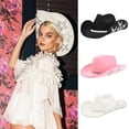 thumbnail image 3 of Aellinatey Fashion Western Adult Cowboy Hat with Rhinestone Star Pattern Photography Hat, 3 of 15