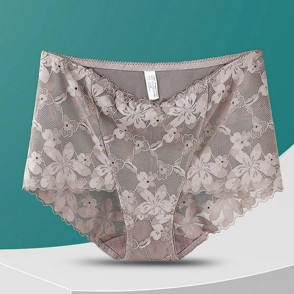Blmnix Boyshort Women Panties High Waisted Tummy Control Boxer Shorts Gray Lace Panties Underwear Women Pack Cotton