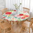 thumbnail image 3 of Pioneer Flower Floral Print Pattern Round Fitted Tablecloth with Elastic Edge,Dining Table Cover Waterproof,Outdoor Round Tablecloth for Camping,Dining,Indoor and Outdoor, 3 of 7