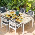 thumbnail image 2 of Gnomes Sunflower Table Cloths for 5 Foot Rectangle Tables, Bees Branches Floral Watercolor Patio Waterproof Elastic Fitted Tablecloths, Washable Rectangular Table Cover for Camping, 2 of 8