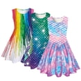thumbnail image 4 of YTDSCS Kids Youth Summer Dresses 4-13Years Sleeveless Printed Skirt Casual Dress Toddler Versatile Comfortable Breathable Floral Print Soft Dress A-Line Skirt for 4-13Years, 4 of 7
