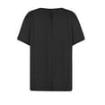 thumbnail image 3 of WREESH Elegant Summer Tops Women's Dressy V-Neck Eyelet Solid Color Short Sleeve T-Shirts Black, 3 of 6