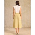 thumbnail image 5 of DARING DIVA Women's A Line Elastic High Waist Maxi Skirts Medium Yellow, 5 of 6
