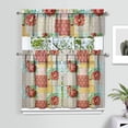 thumbnail image 2 of Kitchen Curtains 36 Inch Short - 3 Panel Set, Vintage Floral Butterfly Bee Botanical Print, Rod Pocket Window Curtain for Farmhouse, Modern Rustic, Spring Summer Decor, Easy Wash, 2 of 6