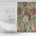 thumbnail image 2 of Shower Curtains Sets for Bathroom Decor Retro Pink Red White Flowers Waterproof Bathroom Curtain with Hooks, Country Floral Art for Bathroom Decor,36x72IN, 2 of 7